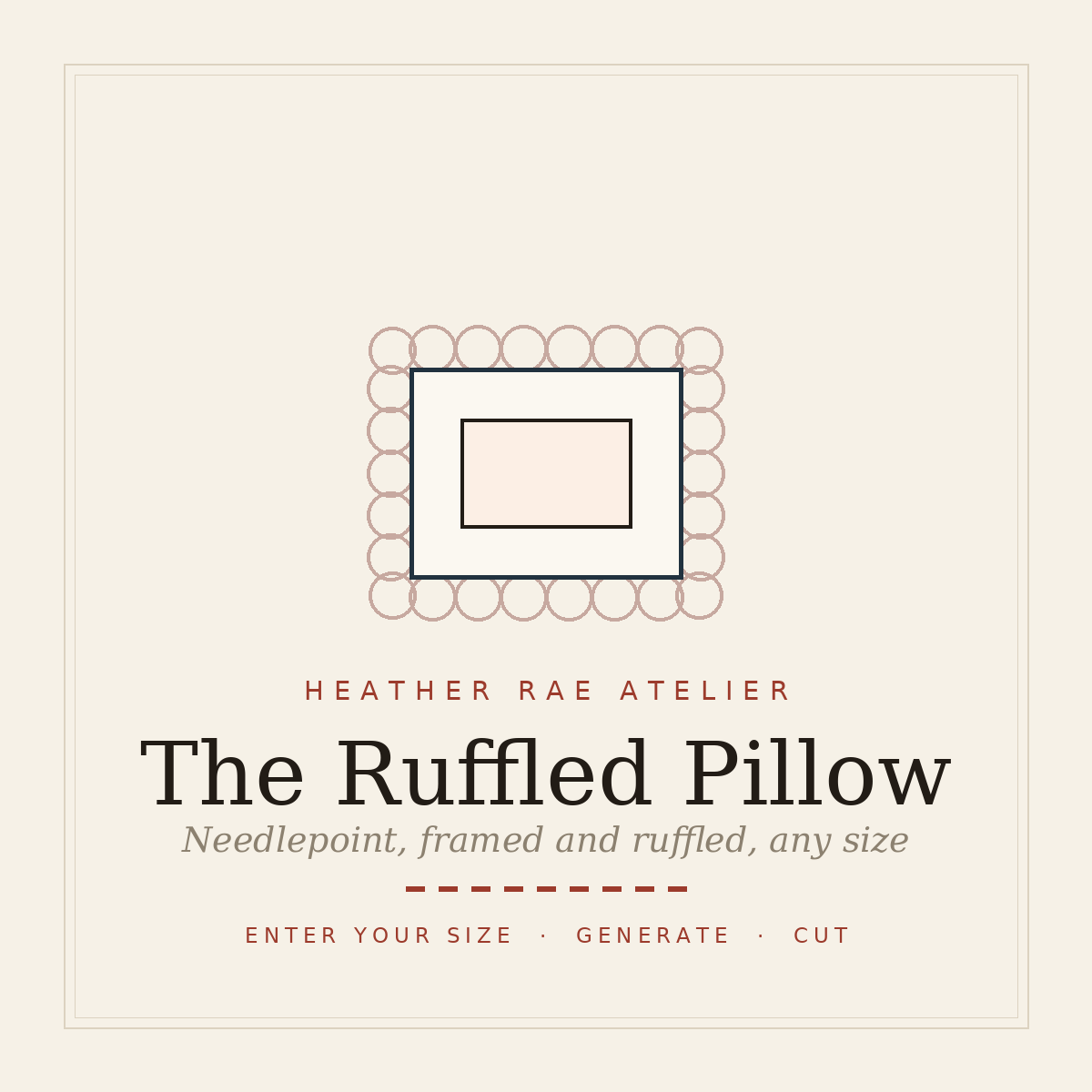 Framed & Ruffled Pillow — Needlepoint Finishing Pattern