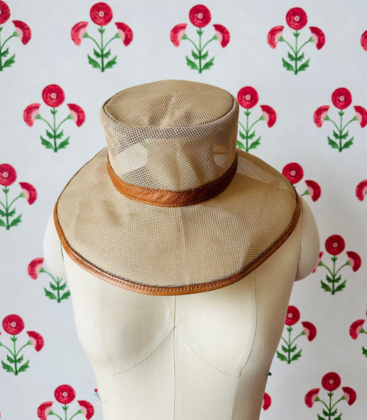 The Birdie Garden in blank Penelope canvas with leather trim
