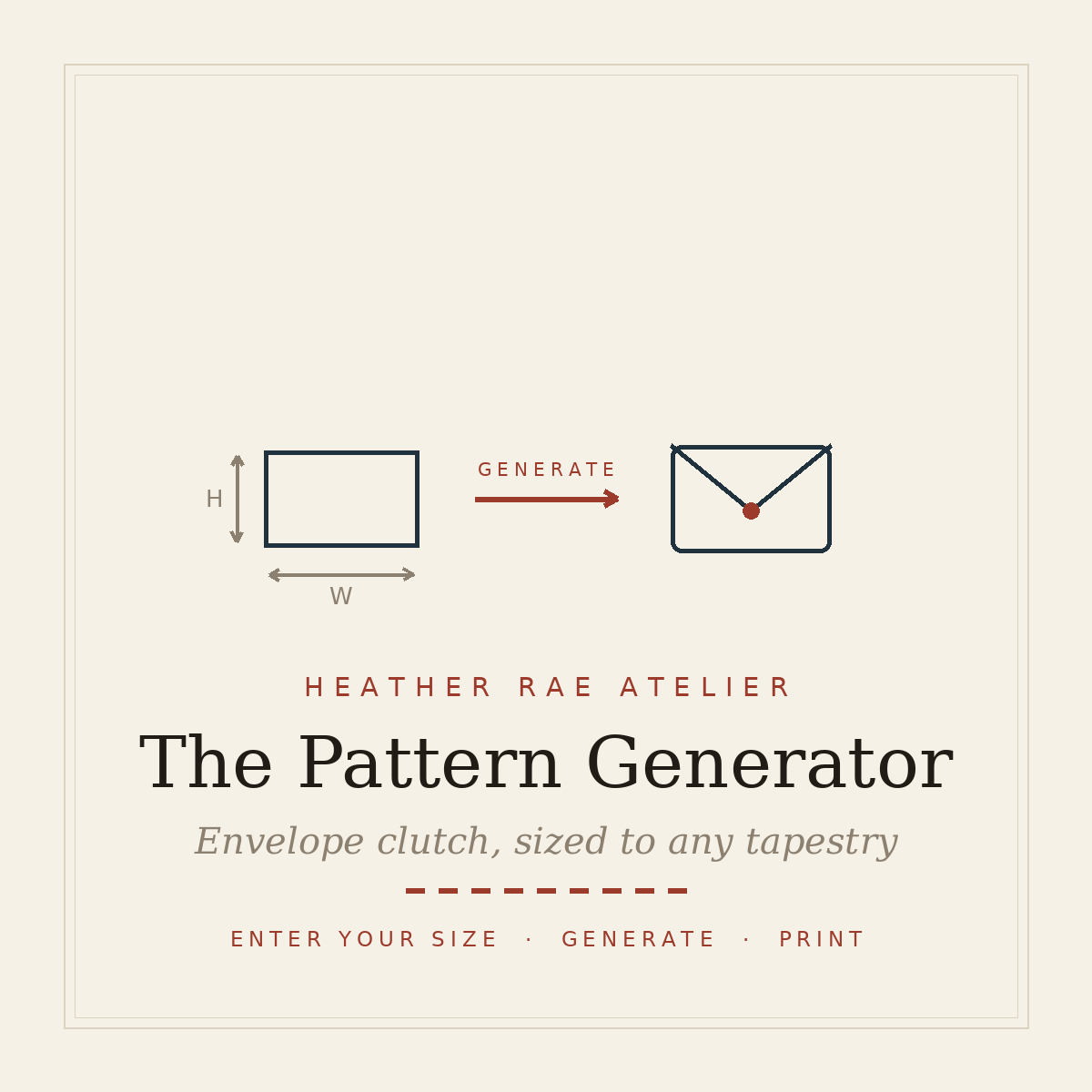 Envelope Clutch — Needlepoint Finishing Pattern Generator